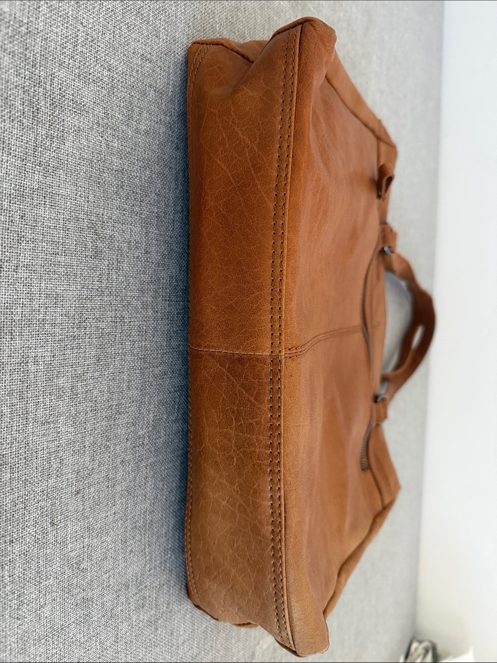 Spikes & Sparrow Cognac Leather Shoulder Bag - Picture 8 of 14